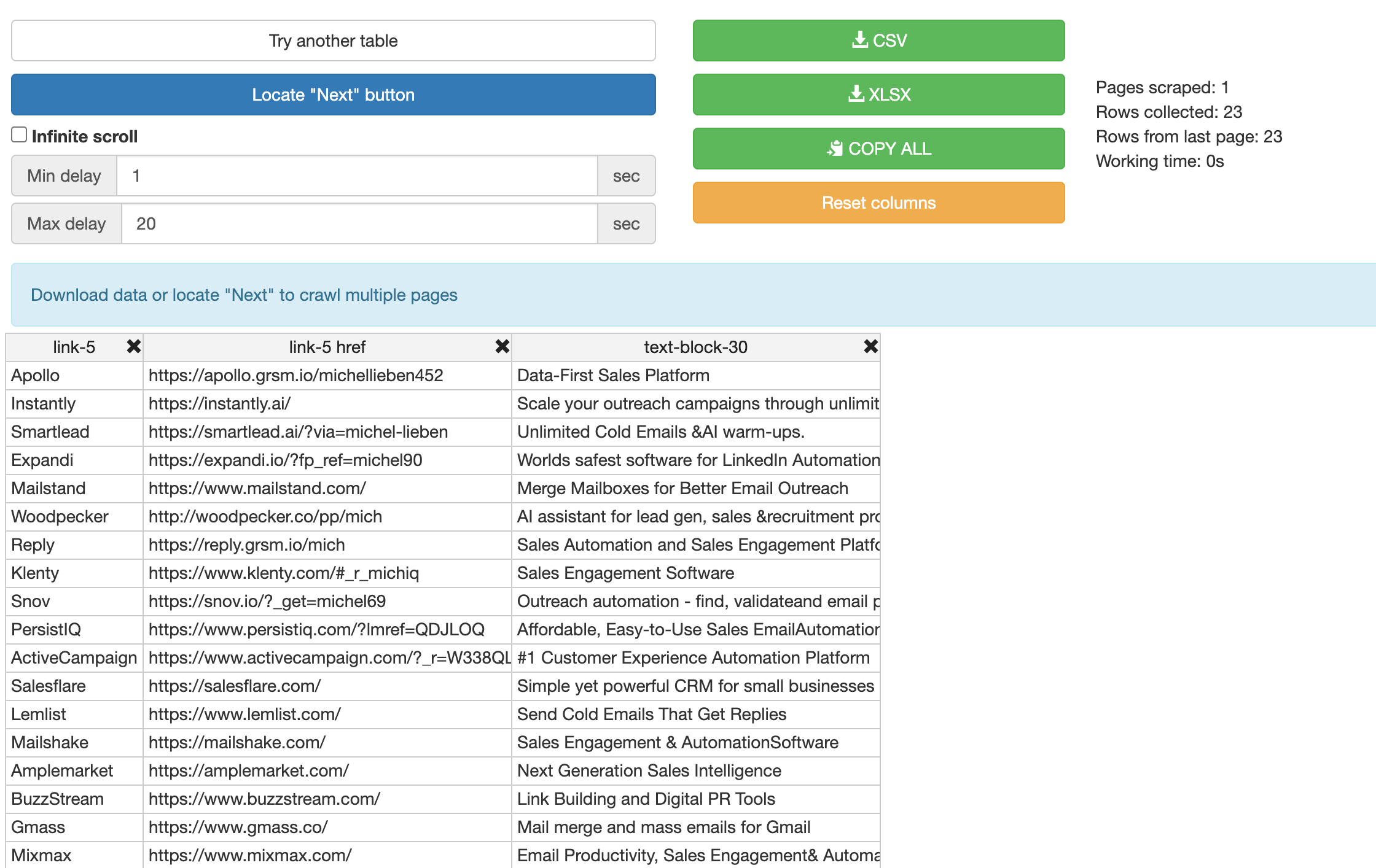 Instant Data Scraper Extract data from any website ColdIQ